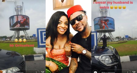 Oritsefemi Spends Millions On Lekki-Ikoyi Electronic Billboard To Display His Pre-Wedding Pictures