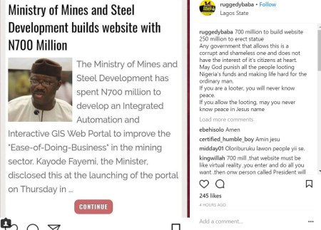Nigerian Government Use N700Million To Create Mines And Steel Website