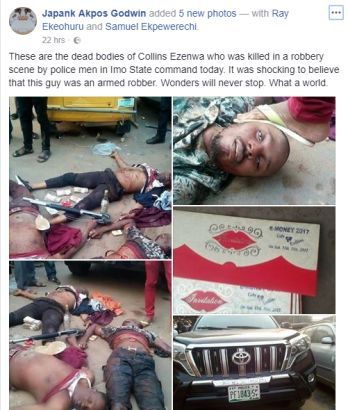 Popular Imo State Millionaire/Big Boy Collins Ezenwa Aka 'E-money' Killed During A Robbery Operation (Photos)