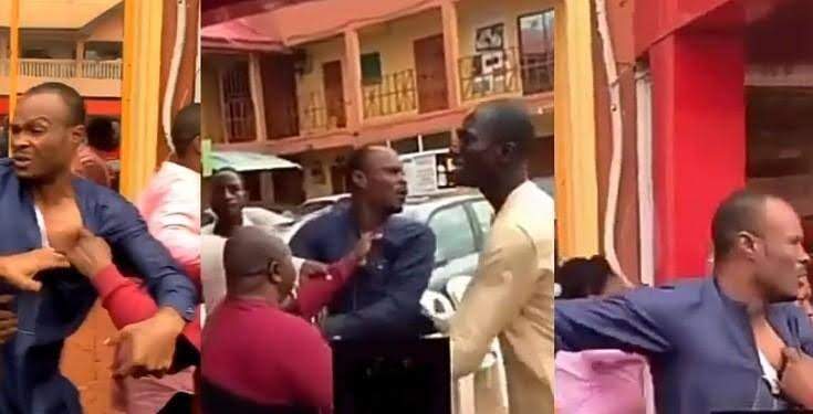 Pastor and his church members fight landlord during church service (Video)