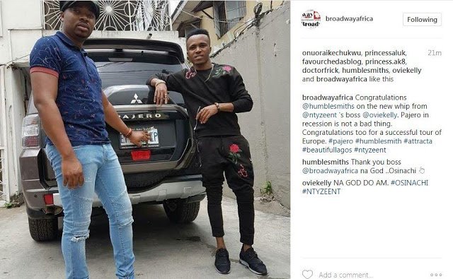 Humblesmith's Record Label Presents Him with a N24m Pajero Jeep (Photos)