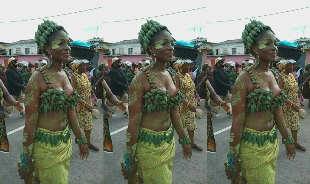 Check Out This Lady's Okro Outfit That's Going Viral...