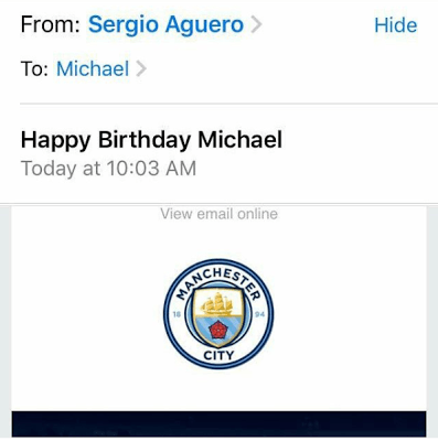 Omotola's Second Son Is Excited Over Birthday Messages From Man City Striker, Sergio Aguero (Photo)