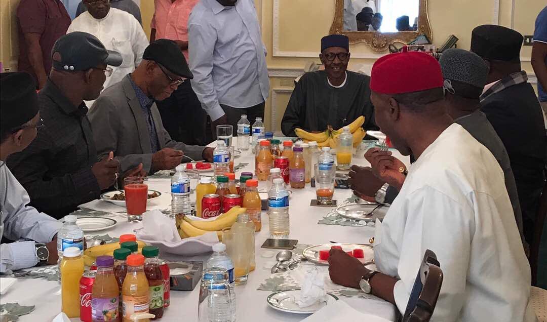 Breaking: President Buhari Receives delegation of APC Governors and Leaders today in London