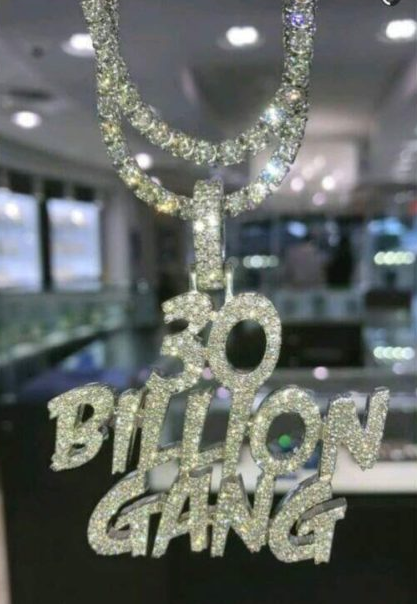 Davido shows off his new Diamond Encrusted '30 Billion Gang' chain
