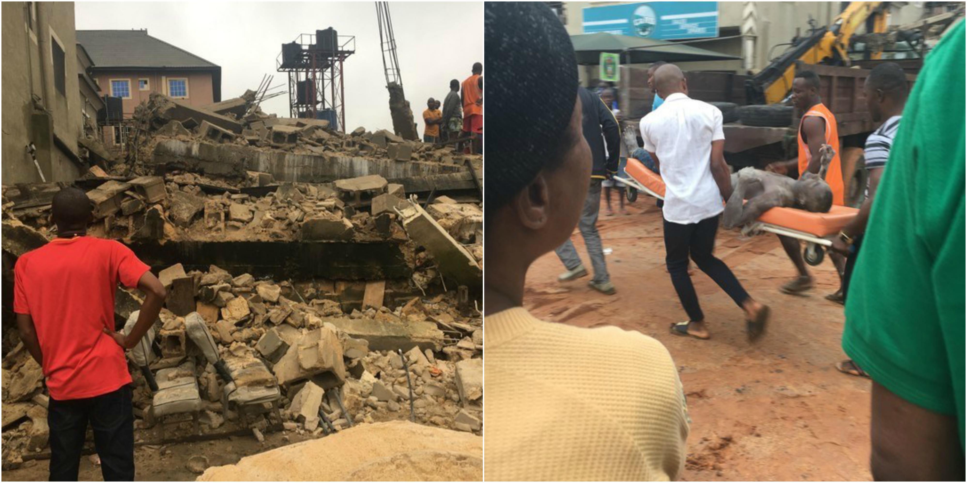 Breaking: 6 People Including Corper Feared Trapped As Building Collapses In Owerri, Imo State (Photos)