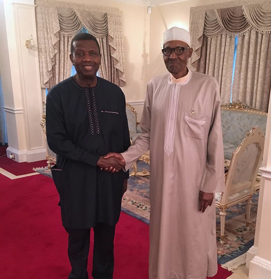 President Buhari Receives Pastor E.A Adeboye in London (Photos)