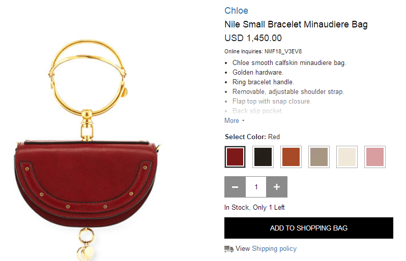 The bag retails for $1,450 (N521,000)