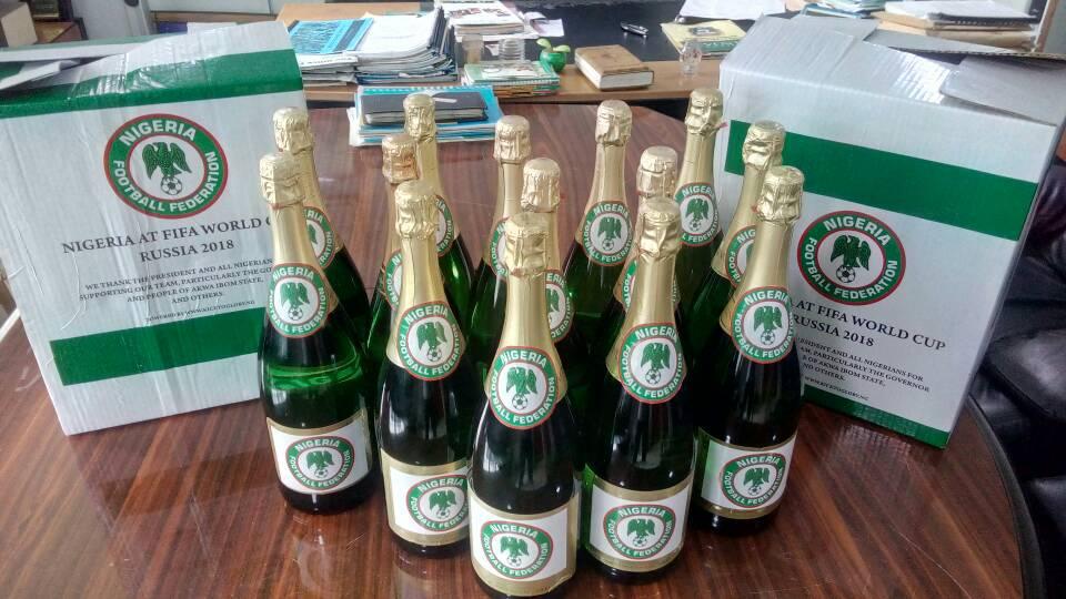 Photos Of NFF Branded Wine For Super Eagles To Pop After Saturday's Match