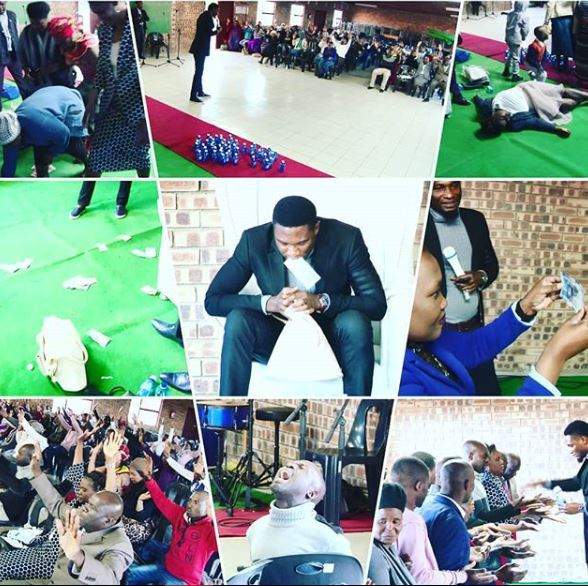 Nigerian Pastor Vomits 'Miracle money' During Service in South Africa