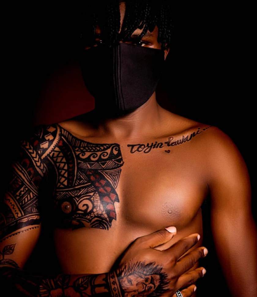 Toyin Lawani's New Man Tattoos Her Name On His Chest (Photos)