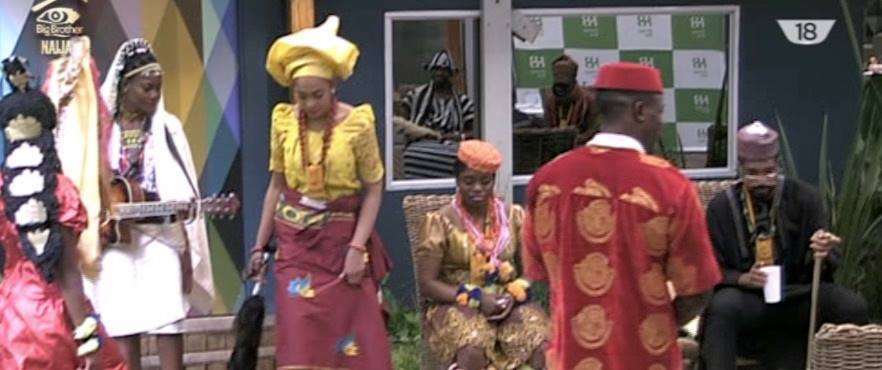 See all the photos from Efe and Marvis wedding at the #BBNaija house