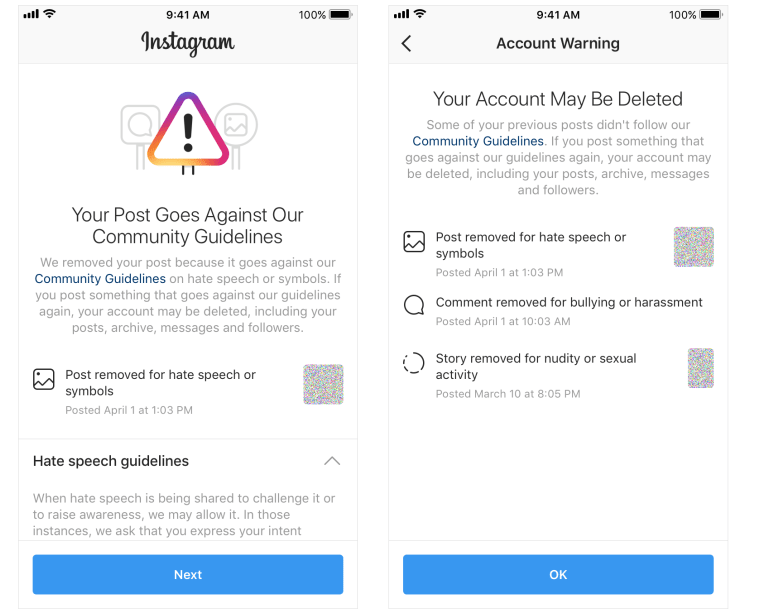 Instagram To Warn Users Who Are Likely To Have Their Account Banned