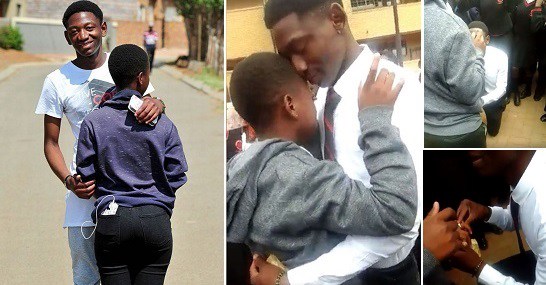 18-Year-Old Boy Suspended For Proposing To His 16-Year-Old Girlfriend In High School, Girl Was Suspended Too (Photos)