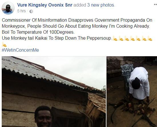 What Monkeypox?! Nigerian Man Prepares Monkey Pepper Soup. (Photos)