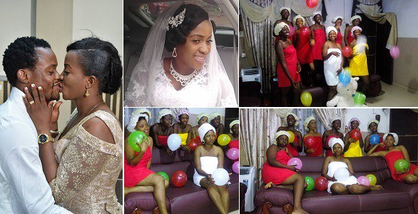 Nigerian Bride Dons Towel & Balloon With Her Friends For Her Bridal Shower. (Photos)