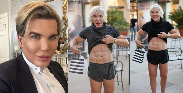 Human Ken Doll, Rodrigo Alves Shows Off His $29k Fake Abs. (Photos)