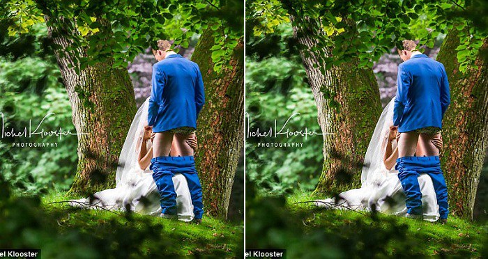 Wedding Photo Of A Bride Getting "Down" On Her Husband Leaves People In Awe