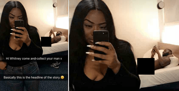 Lady sleeps with her friend's boyfriend, shares photos of him nake.d in bed.