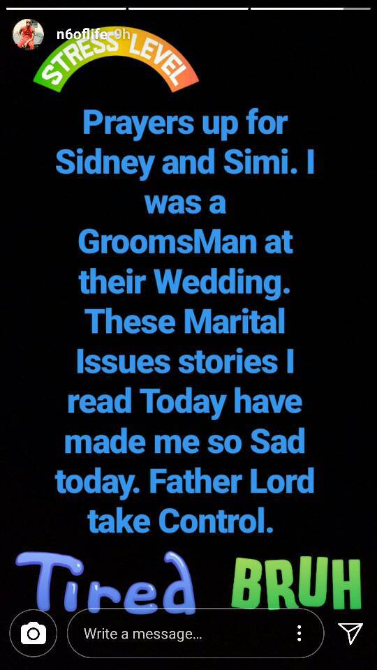 'I was a groomsman at their wedding, father lord take control' - N6 Reacts To Dr Sid And Simi's Marital Crisis