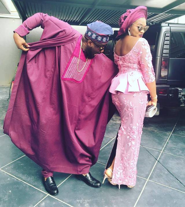 Beautiful Celebrity couples that attended Banky W and Adesua's Traditional Wedding.. (photos) #BAAD2017