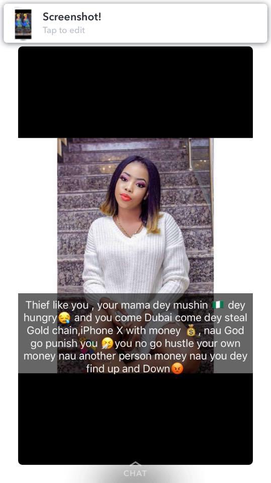 Nigerian Big Girl calls out Lady who stole her brand new iPhone X, Gold chain of N1.5m and her friends N3m in Dubai