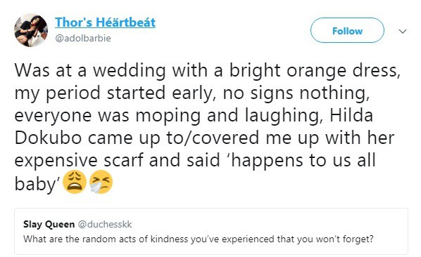Nigeria Lady reveals how an Actress helped her when her period started unexpectedly at a wedding