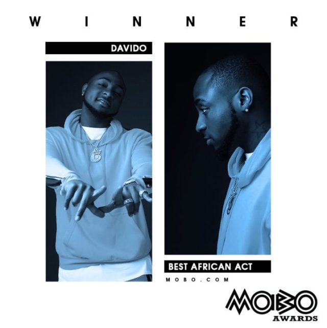 Davido beats Wizkid, Tekno, Tiwa Savage others to win Best African Act at MOBO Awards 2017 (video)