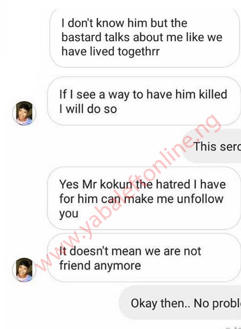 Tonto Dikeh tells her friend, Kokun about her hatred for one of his friends... Then Kokun leaks the chat [Photos]