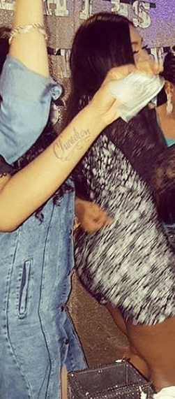 Sandra Okagbue Tattoos Flavour's Name, 'Chinedu' On Her Arm (Photo)
