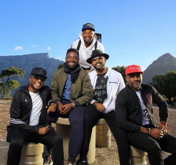 Photos Of Banky W And His Boys Having Fun In South Africa Ahead Of His White Wedding.