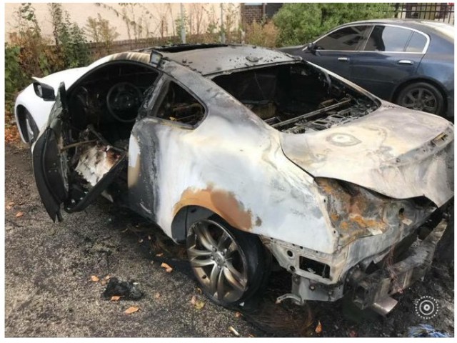 Pictures of the man whose girlfriend burnt his brand new car after he broke up with her