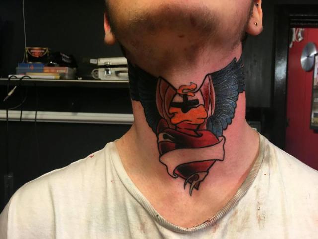 21-Year-Old Man Who Got Huge Neck Tattoo In Tribute To Late Grand Dad Can't Get A Job (Photos)
