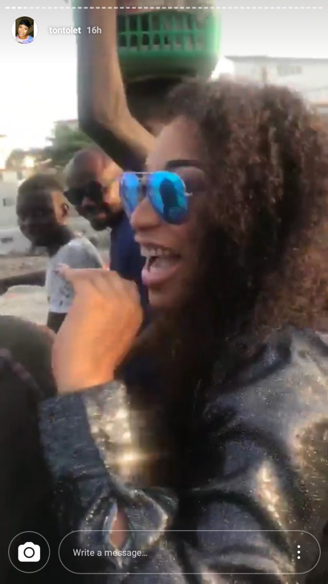 Tonto Dikeh Rides Okada To The Cinema To Beat Traffic. (Photos)