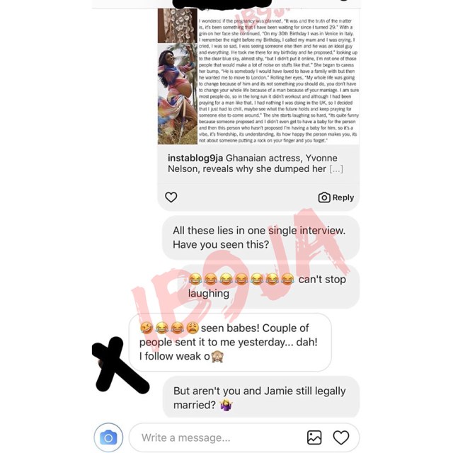 Nigerian woman claims Yvonne Nelson snatched her British Husband and got pregnant for him.
