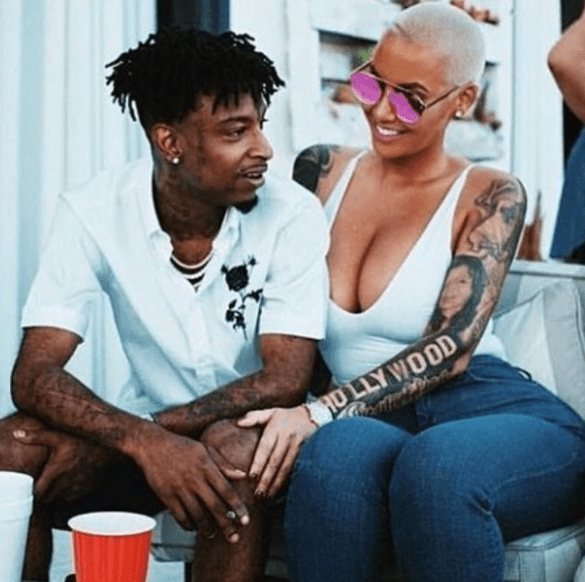 Amber Rose Shares Photo Of Her Boyfriend, 21 Savage Sleeping After She 'Knocked Him Out'