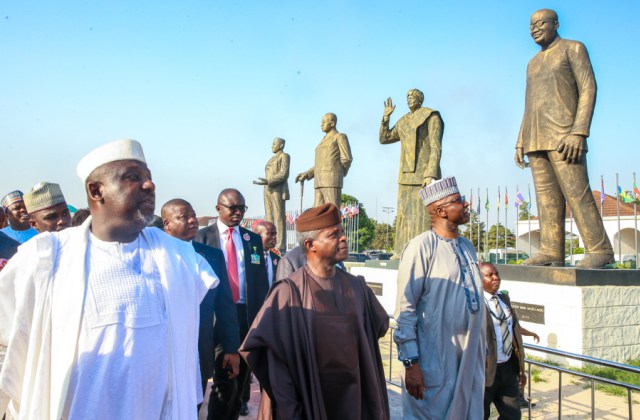 Osinbajo inspects statues recently built by Gov Okorocha in Imo State