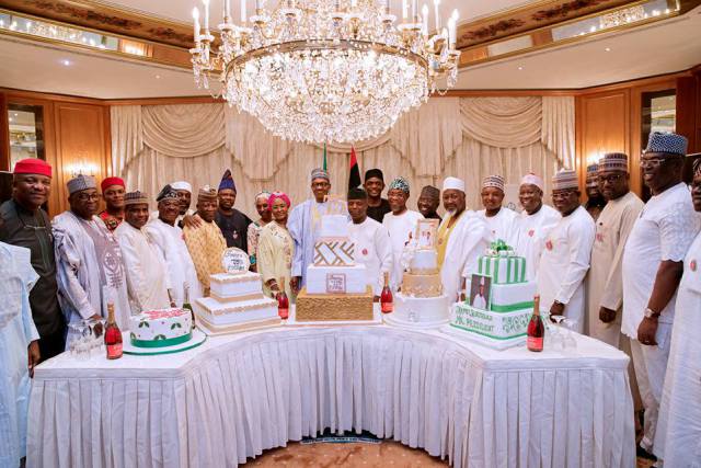 Photos And Video From Buhari's Surprise Birthday Get Together