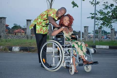 Physically-challenged Lady who has been disabled since birth marries her boo (Photos)