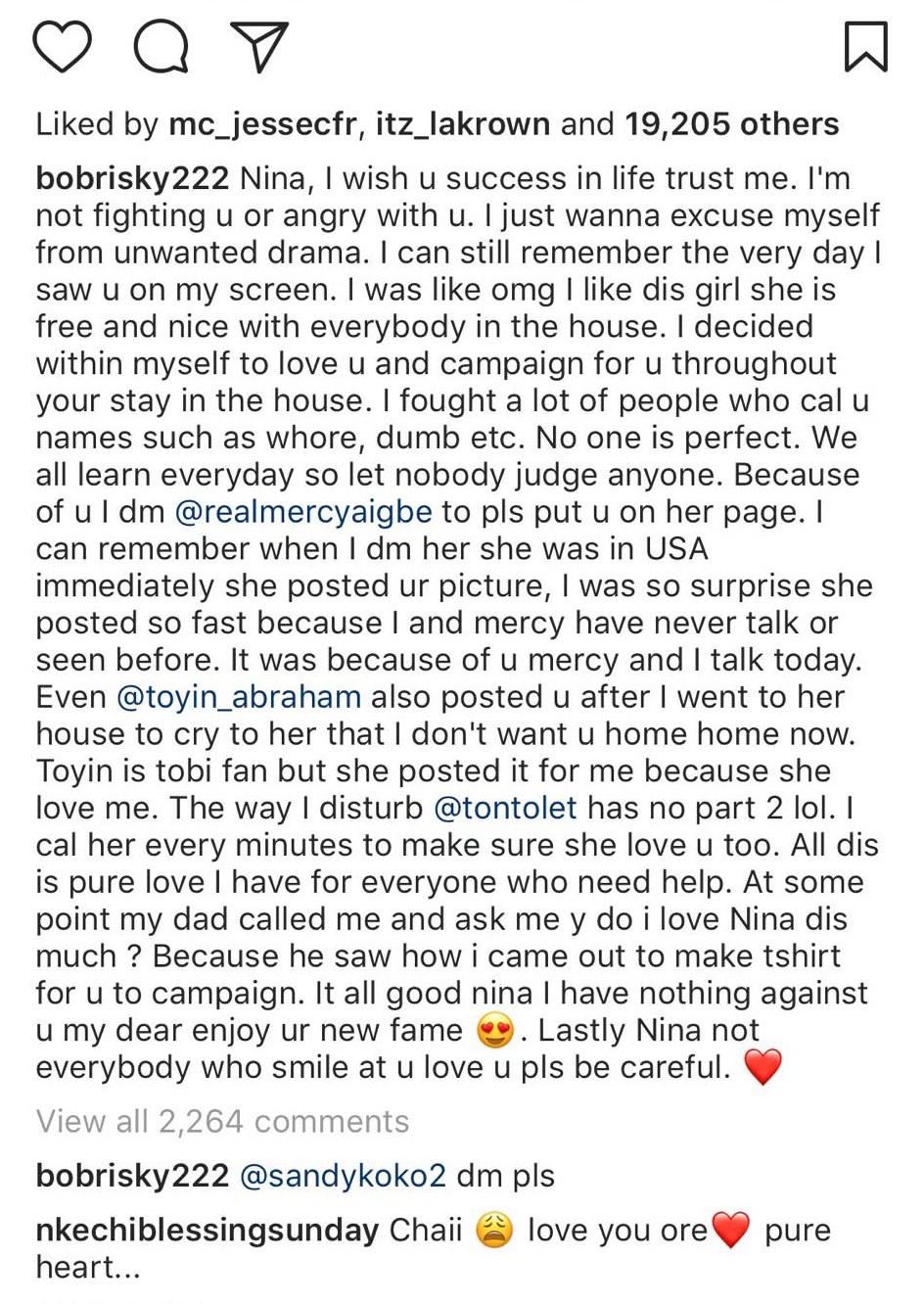 'I have nothing against you, enjoy your new fame' - Bobrisky accepts Nina's apology