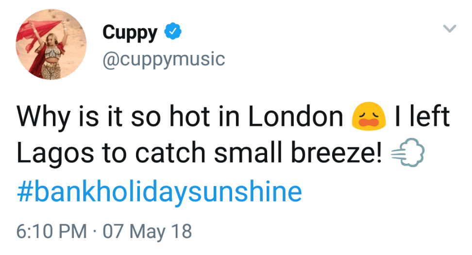 Nigerians react after DJ Cuppy said 'I traveled to London to get small breeze'