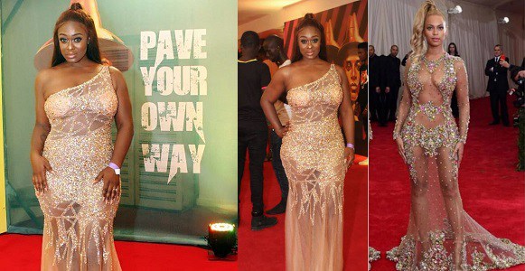 Uriel Oputa tried to look like Beyonce in this dress... did she kill it or nah?! (Photos)