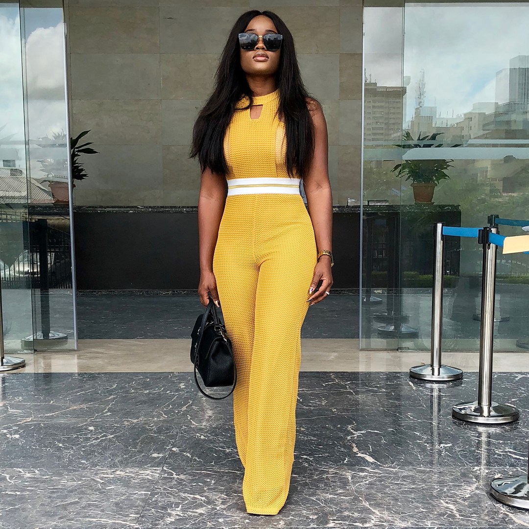 'My own Kim K' - BBNaija's Khloe reacts to a stunning CeeC in yellow jumpsuit