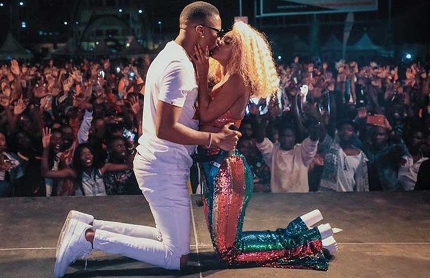 Tanzanian Singer, Vanessa Mdee in trouble for kissing lover on stage (Photo)