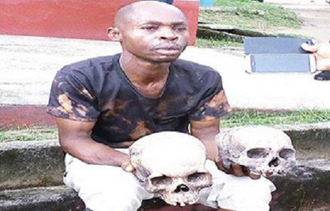 'Police have no right to arrest me' , says Man caught with 2 skulls (Photo)