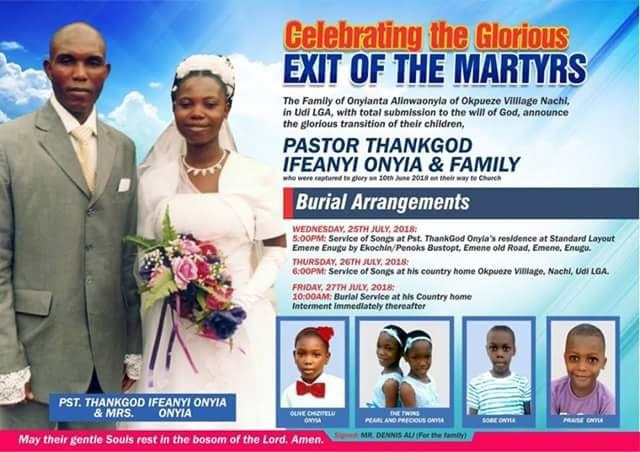 Redeemed Church pastor, his wife and five children killed in fatal accident, laid to rest amidst tears