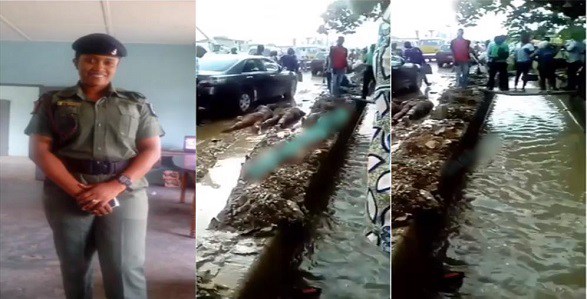 Female Soldier dehumanizes two men for scratching her car in Lagos (Video)