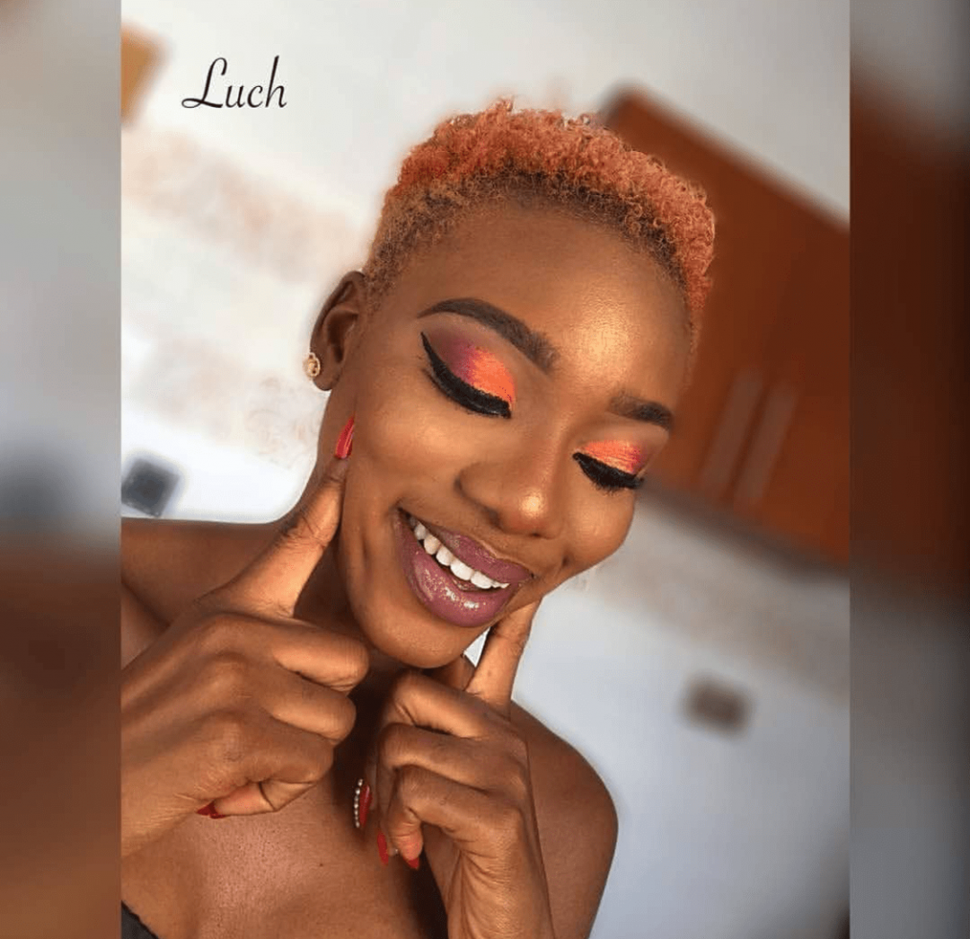 New makeup photos of Nigerian P0rn star Savage Trap Queen as she teases fans with bra photos