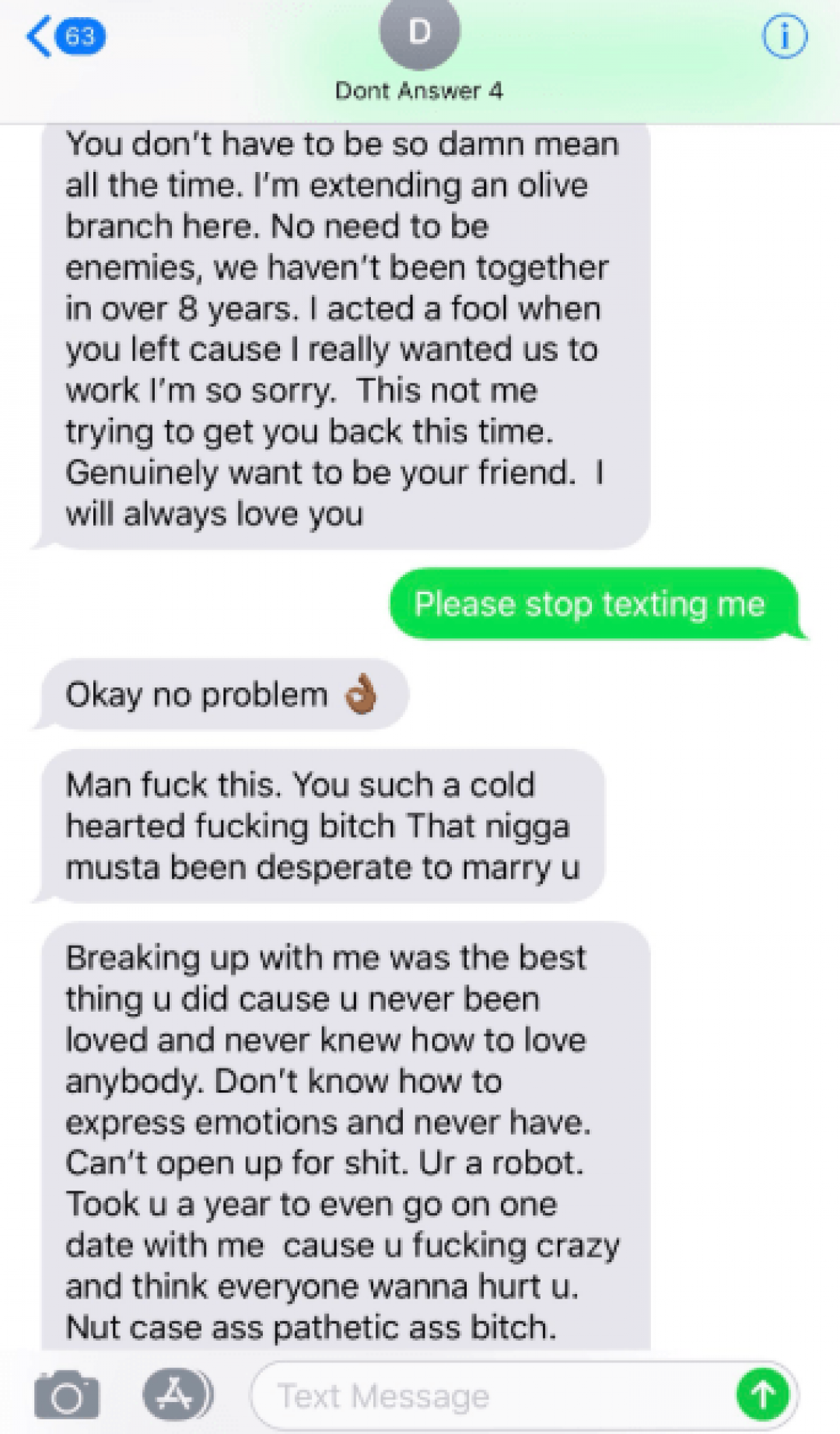 Man flairs up after his ex refused to meet with him and his new girlfriend (Screenshots)