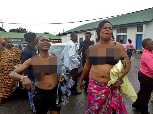 IPOB Women weep, Go Topless After They Were Denied Bail In Owerri (Photos)